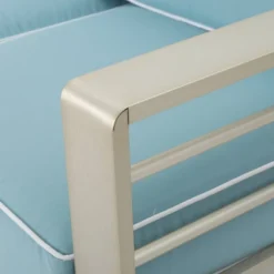 Cape Coral 2pc Aluminum Patio Loveseat & Coffee Table Set - Light Teal - Christopher Knight Home -Christopher Knight Home GUEST 601963e6 efaf 4516 860c b21e34f2f1f0