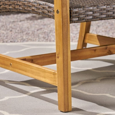 9pc Hampton Wood And Wicker Patio Chat Set Gray - Christopher Knight Home 3 9pc Hampton Wood And Wicker Patio Chat Set Gray - Christopher Knight Home - Image 3