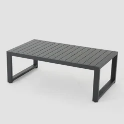 Navan 6pc Aluminum Sofa Set - Black/Dark Gray - Christopher Knight Home -Christopher Knight Home GUEST 616375d4 65d1 4f28 a238 7fd89d9ca0b1