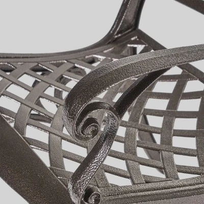 Hallandale Sarasota 5pc Cast Aluminum Patio Dining Set - Bronze - Christopher Knight Home 4 Hallandale Sarasota 5pc Cast Aluminum Patio Dining Set - Bronze - Christopher Knight Home - Image 4