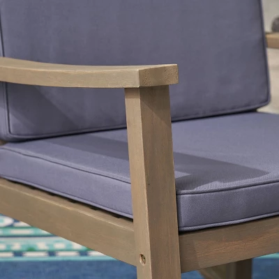 Candel 2pk Acacia Wood Rocking Chairs - Gray - Christopher Knight Home 2 Candel 2pk Acacia Wood Rocking Chairs - Gray - Christopher Knight Home - Image 2