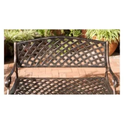 Cozumel Cast Aluminum Patio Bench - Antique Copper - Christopher Knight Home -Christopher Knight Home GUEST 62078412 91a5 440e 8a33 d149d63df30c