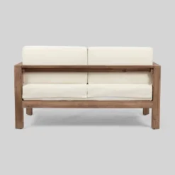 2pc Genser Wooden Patio Loveseat And Coffee Table Set Brown - Christopher Knight Home 7 2pc Genser Wooden Patio Loveseat And Coffee Table Set Brown - Christopher Knight Home -Christopher Knight Home GUEST 6274de04 3158 49ff 9e25 e9eec25db4e4