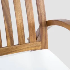 Cayo 2pk Acacia Wood Rocking Chair - Natural/Cream - Christopher Knight Home -Christopher Knight Home GUEST 630397b0 96a9 4cc7 87df 82b11aa24aad