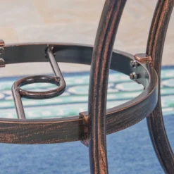 Tucson 32.5" Round Cast Aluminum Dining Table - Copper - Christopher Knight Home 7 Tucson 32.5" Round Cast Aluminum Dining Table - Copper - Christopher Knight Home -Christopher Knight Home GUEST 639794ca 52b5 4d60 9dac 470cd346e916