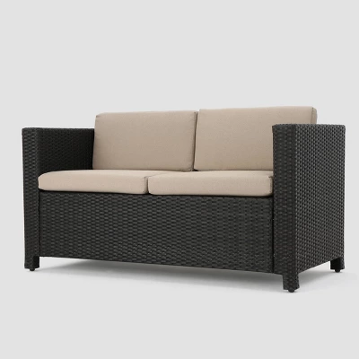 Puerta 9 Piece Wicker Seating Set -Brown/Beige - Christopher Knight Home 2 Puerta 9 Piece Wicker Seating Set -Brown/Beige - Christopher Knight Home - Image 2