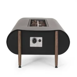 Vernon Outdoor Rectangular Fire Pit With Tank Holder - Dark Gray - Christopher Knight Home -Christopher Knight Home GUEST 644a5898 0539 4bd1 a6d6 5369286a52c6