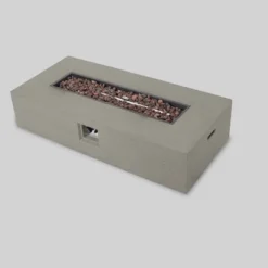 Oana 12pc Acacia U-Shaped Sectional Sofa Set With Fire Pit - Teak/Beige And Light Gray - Christopher Knight Home -Christopher Knight Home GUEST 65511adb 76e2 47b5 9c45 6d1d767871ce