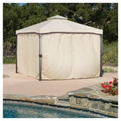 Skyline 10' X 10' Steel Patio Gazebo -Beige - Christopher Knight Home -Christopher Knight Home GUEST 66bb4699 9bb8 407a 826d b2778567fe19