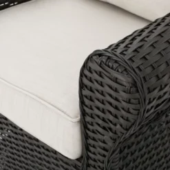 Acadia 3pc Wicker Rocker And MGO Gas Firepit Set - Dark Brown - Christopher Knight Home -Christopher Knight Home GUEST 670573ba 4a7e 4fbd 9dcc 48c6b0189a44