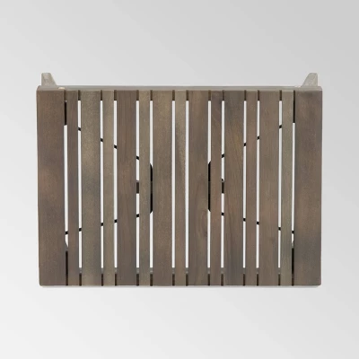 Kyoto Acacia Wood Folding Side Table - Gray - Christopher Knight Home 3 Kyoto Acacia Wood Folding Side Table - Gray - Christopher Knight Home - Image 3