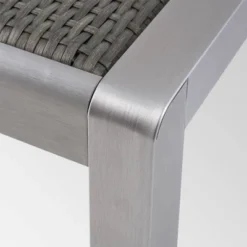 Cape Coral Square Aluminum Dining Table - Silver/Gray - Christopher Knight Home