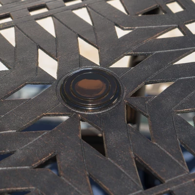 Austin Square Cast Aluminum Dining Table - Shiny Copper - Christopher Knight Home 2 Austin Square Cast Aluminum Dining Table - Shiny Copper - Christopher Knight Home - Image 2