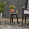 Marina Acacia Wood Patio Side Table - Dark Gray - Christopher Knight Home