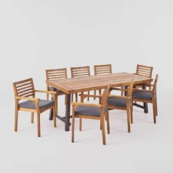 Atlantic 9pc Acacia Wood Dining Set - Christopher Knight Home -Christopher Knight Home GUEST 6de2ebd7 dae3 4212 9398 bb7018c5b089