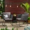 La Jolla Set Of 2 Rope Weave Modern Club Chairs - Dark Gray/Gray - Christopher Knight Home