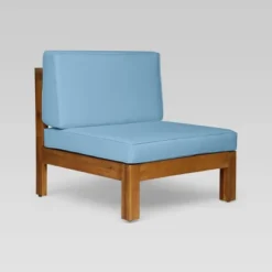 Brava 5pc Acacia Sectional Sofa Set - Teak/Blue - Christopher Knight Home -Christopher Knight Home GUEST 7437aa03 f7e0 4034 bf2f 053bbf6e6cf1