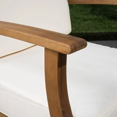 Perla 5pc Patio Sectional Sofa - Teak/Cream - Christopher Knight Home 3 Perla 5pc Patio Sectional Sofa - Teak/Cream - Christopher Knight Home - Image 3