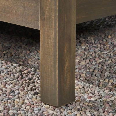 Thasos 10pc Acacia U-Shaped Farmhouse Sectional Sofa Set With Fire Pit - Gray/White/Dark Gray - Christopher Knight Home 3 Thasos 10pc Acacia U-Shaped Farmhouse Sectional Sofa Set With Fire Pit - Gray/White/Dark Gray - Christopher Knight Home - Image 3