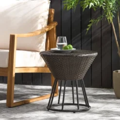 Crete Round Wicker Outdoor Side Table - Christopher Knight Home -Christopher Knight Home GUEST 770dbbea 6656 42d6 9e93 32b30ac55ad1