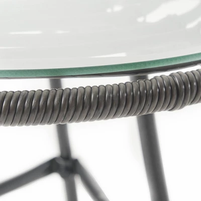 Beulah 3pc Patio Wicker Chat Set - White/Beige/Black - Christopher Knight Home 4 Beulah 3pc Patio Wicker Chat Set - White/Beige/Black - Christopher Knight Home - Image 4