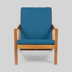 4pc Leah Acacia Wood Patio Chat Set Dark Teal - Christopher Knight Home -Christopher Knight Home GUEST 7a157496 f87a 48ab 9f86 6cc20a80a5e3