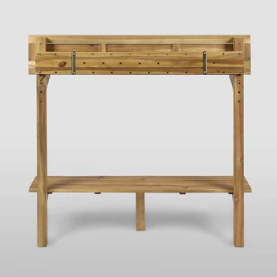 Rectangle Caribbean Acacia Wood Balcony Bar Table - Natural - Christopher Knight Home 2 Rectangle Caribbean Acacia Wood Balcony Bar Table - Natural - Christopher Knight Home - Image 2