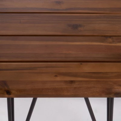 Zion Industrial Side Table - Teak/Rustic Metal - Christopher Knight Home 2 Zion Industrial Side Table - Teak/Rustic Metal - Christopher Knight Home - Image 2