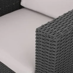 Waverly 5pc Faux Wicker Chat Set Dark Gray/Gray - Christopher Knight Home -Christopher Knight Home GUEST 7ea28805 9604 4d0d a2ec 91e3f635530e