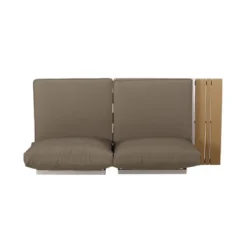 Sterling 4pc Outdoor Aluminum V Shaped 5 Seater Sofa With Cushions - Khaki/Natural - Christopher Knight Home -Christopher Knight Home GUEST 7eec226a 7d40 4aca 86f8 4b6381420654