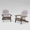 Malibu 2pk Acacia Wood Adirondack Chairs - Gray - Christopher Knight Home
