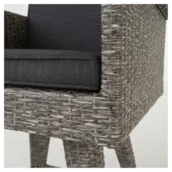 Puerta 3pc Square All-Weather Wicker Patio Dining Bar Set - Black - Christopher Knight Home -Christopher Knight Home GUEST 81f69977 7ec8 433c 8df3 c02c9789b2c1