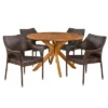 Natividad 5pc Acacia & Wicker Dining Set - Teak/Brown - Christopher Knight Home