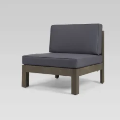 Oana 5pc Acacia Wood V-Shaped Sectional Sofa Set - Gray/Dark Gray - Christopher Knight Home -Christopher Knight Home GUEST 8467f5a9 be06 4709 9912 6a321f76c65c 2