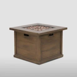 Venti 5pc Wicker Swivel Club Chairs And Fire Pit - Dark Brown/Beige - Christopher Knight Home -Christopher Knight Home GUEST 8470c485 cda6 45c5 b15e 55aee49b2d01