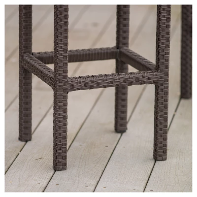 Milton Set Of 2 Wicker Patio Backless Barstool - Brown - Christopher Knight Home 3 Milton Set Of 2 Wicker Patio Backless Barstool - Brown - Christopher Knight Home - Image 3