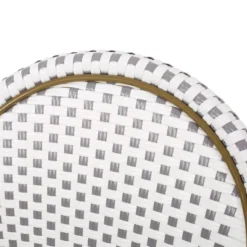 Elize 2pk Outdoor French Bistro Chairs - Gray/White/Bamboo - Christopher Knight Home -Christopher Knight Home GUEST 8622f3d6 f9b3 4077 ace2 3f242539e33e