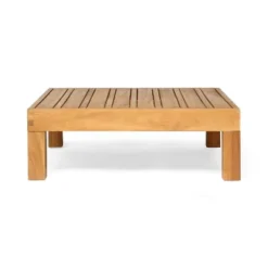 2pk Oana Outdoor Acacia Wood Right Arm Loveseat & Coffee Table With Cushion Teak/Blue - Christopher Knight Home -Christopher Knight Home GUEST 86820181 2da9 4501 82d9 06cde3f29d3c 8