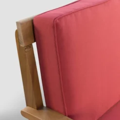 Peyton 2pc Acacia Wood Loveseat And Coffee Table Set - Teak/Red - Christopher Knight Home -Christopher Knight Home GUEST 894398ad 77ca 4f73 8bf7 ed06417e3655