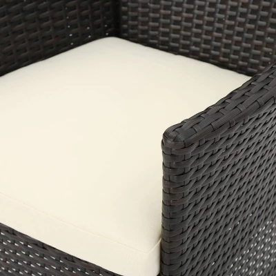 Malta 3pc All-Weather Wicker Patio Chair Set - Brown - Christopher Knight Home 4 Malta 3pc All-Weather Wicker Patio Chair Set - Brown - Christopher Knight Home - Image 4