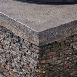 Mia Outdoor Wood Burning Lightweight Concrete Square Fire Pit - Gray - Christopher Knight Home -Christopher Knight Home GUEST 8c16cb1c ecd1 4fb2 988f 8b88b3c35da1