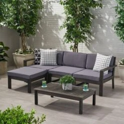 5pc Santa Ana Acacia Wood Patio Sofa Sectional Set - Christopher Knight Home -Christopher Knight Home GUEST 8dfc53f3 1cf7 43d2 969a 7b16b3545660