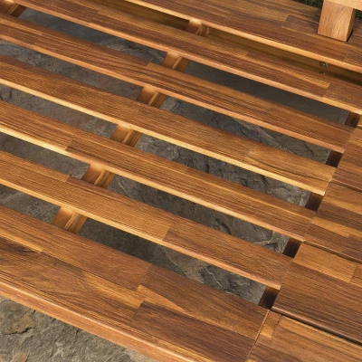 Hillcrest 4pc Acacia V-Shaped Outdoor Patio Sectional Sofa Set - Natural/White - Christopher Knight Home 3 Hillcrest 4pc Acacia V-Shaped Outdoor Patio Sectional Sofa Set - Natural/White - Christopher Knight Home - Image 3