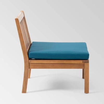 Yadira 3pc Acacia Wood Chat Set - Teak/Dark Teal - Christopher Knight Home 3 Yadira 3pc Acacia Wood Chat Set - Teak/Dark Teal - Christopher Knight Home - Image 3