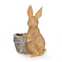 Christopher Knight Home 16" Wide Tooke Concrete Outdoor Novelty Rabbit Planter White/Brown -Christopher Knight Home GUEST 8ecdddb3 fb9f 4e7c 9b63 f79063158397