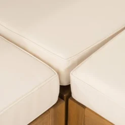 2pk Oana Outdoor Acacia Wood Left Arm Loveseat & Coffee Table With Cushion Teak/Beige - Christopher Knight Home -Christopher Knight Home GUEST 900a69b5 8877 47ac ba8e 4121689909d0