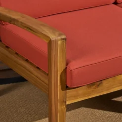 Grenada 5pc Acacia Sectional Sofa Set - Teak/Red - Christopher Knight Home -Christopher Knight Home GUEST 90584a29 c79d 4aa0 98a5 27babce89990