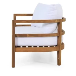 2pc Ellendale Outdoor Acacia Wood Loveseat & Coffee Table Teak/White - Christopher Knight Home -Christopher Knight Home GUEST 90fab791 eb91 4f7c 96f5 062b1068f389