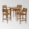 Stamford 5pc Acacia Wood Rustic Bar Set Teak Finish - Christopher Knight Home