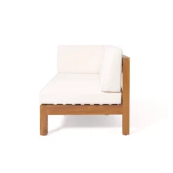 2pc Brava Outdoor Acacia Wood Left Arm Loveseat & Coffee Table With Cushion Teak/Beige - Christopher Knight Home -Christopher Knight Home GUEST 9167cf7f b884 43fb 82ee 315d742cead9
